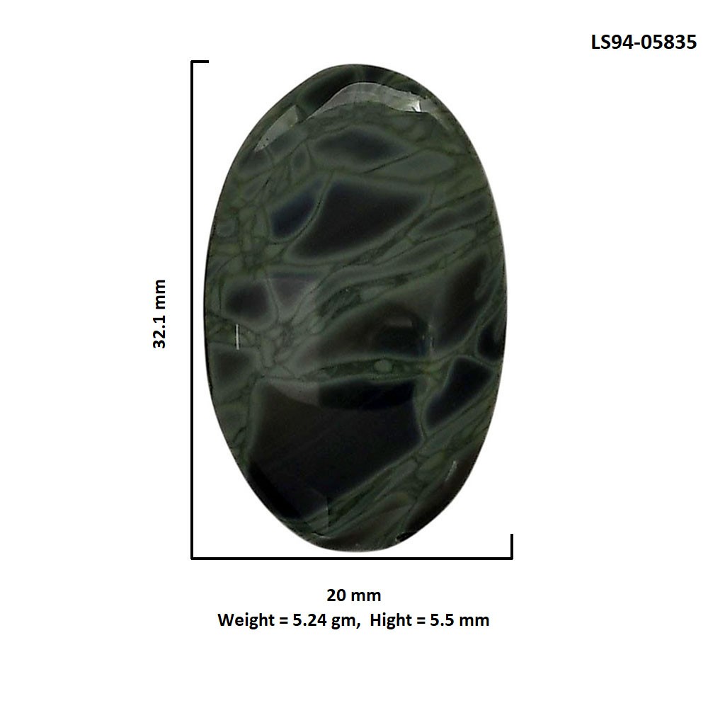 Spider Web Obsidian 20×32.1×5.5 mm Oval Shape Polished Gemstone LS94-05835