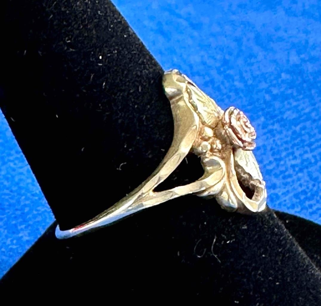 Wheeler Manufacturing 10k Multi-Color Gold Leaf & Rose Ring Slightly Less 9.5