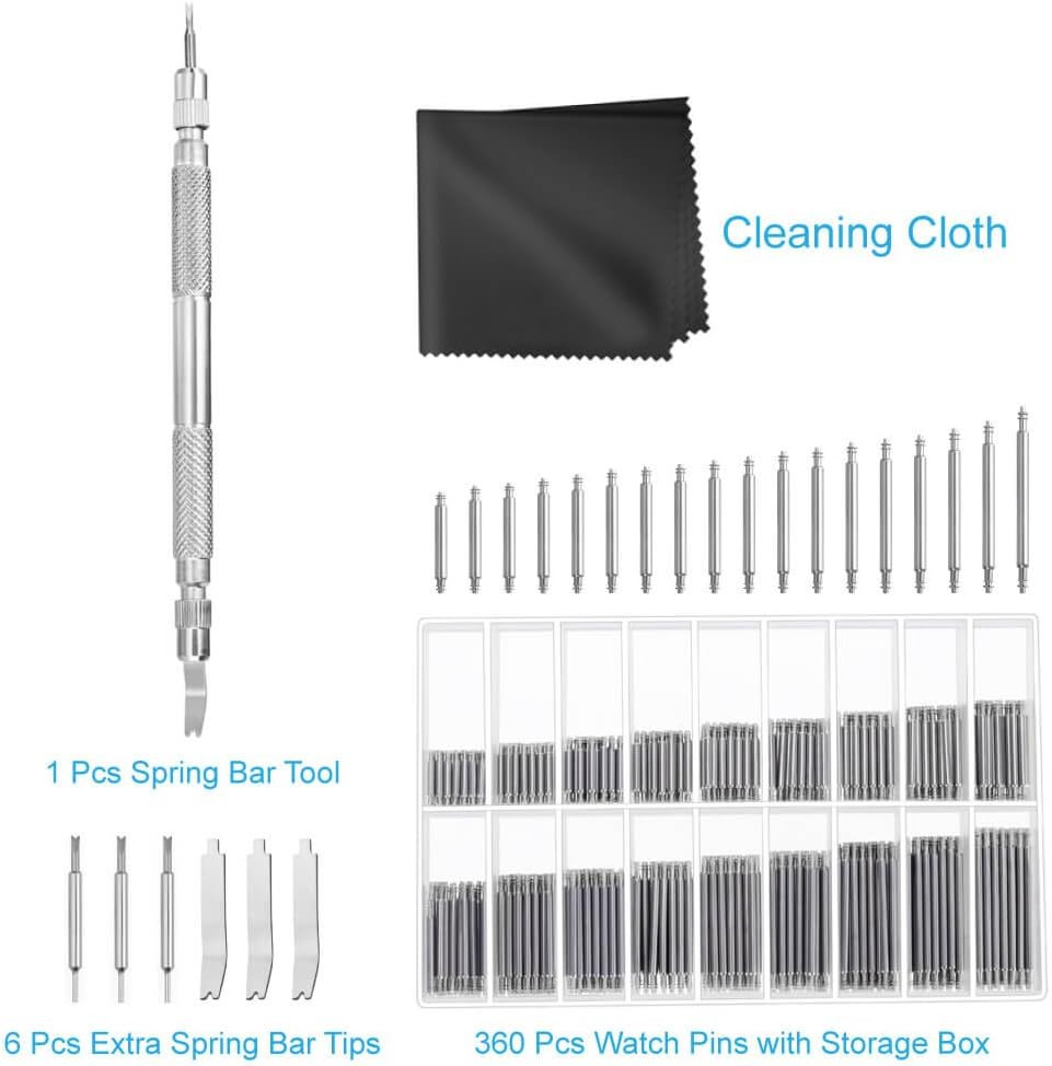 Watch Link Remover Kit with Spring Bar Tool Watch Band Tool and 360 Pcs Watch St