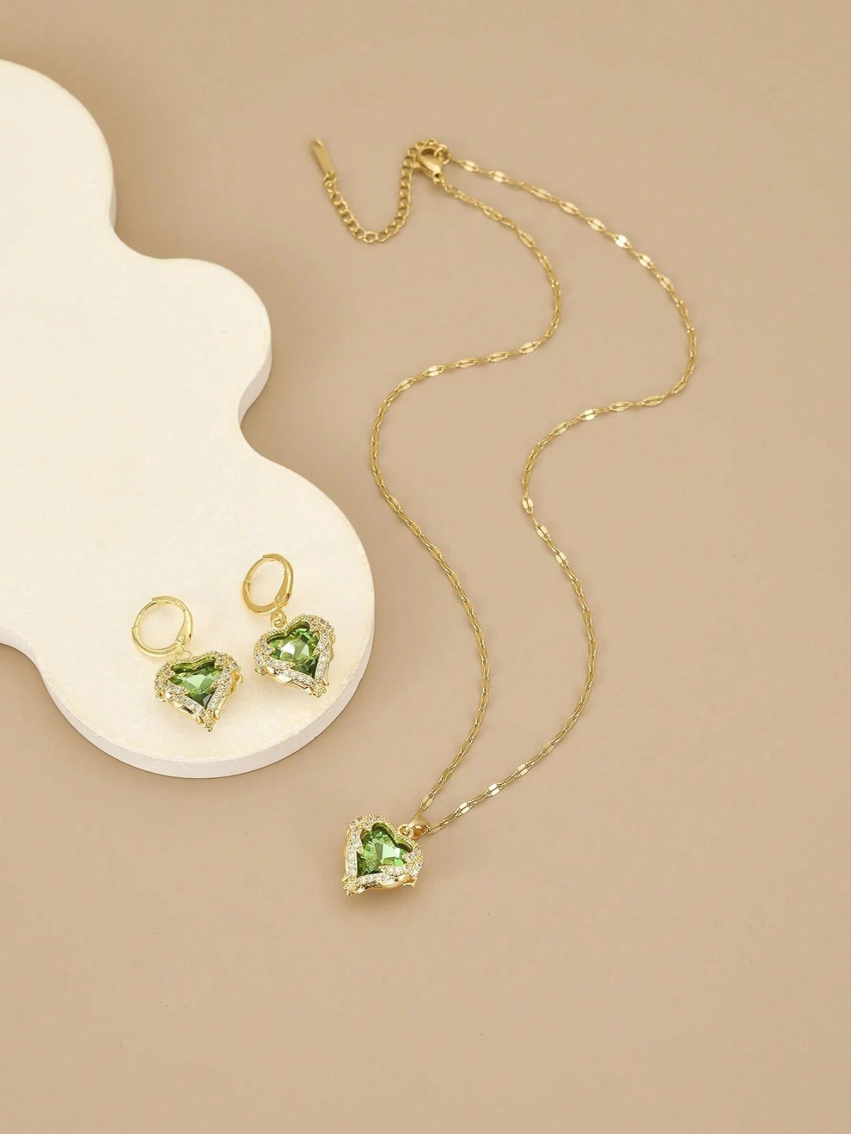 3 Pcs/Set Heart Necklace Earrings Love Gift Angel Wings Pendant Chain Women USA