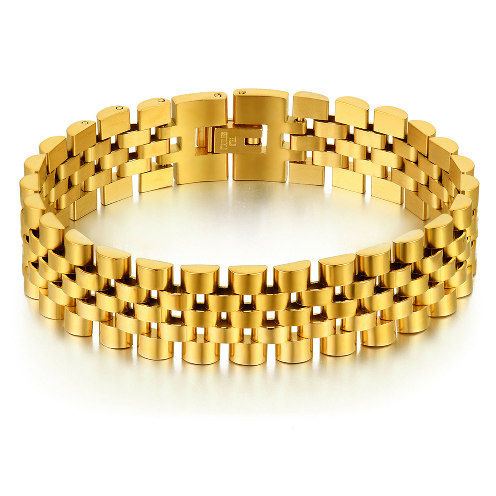Stainless Steel Mesh Link Chain Bracelet Bangle Mens Father’s Day Jewelry Gift