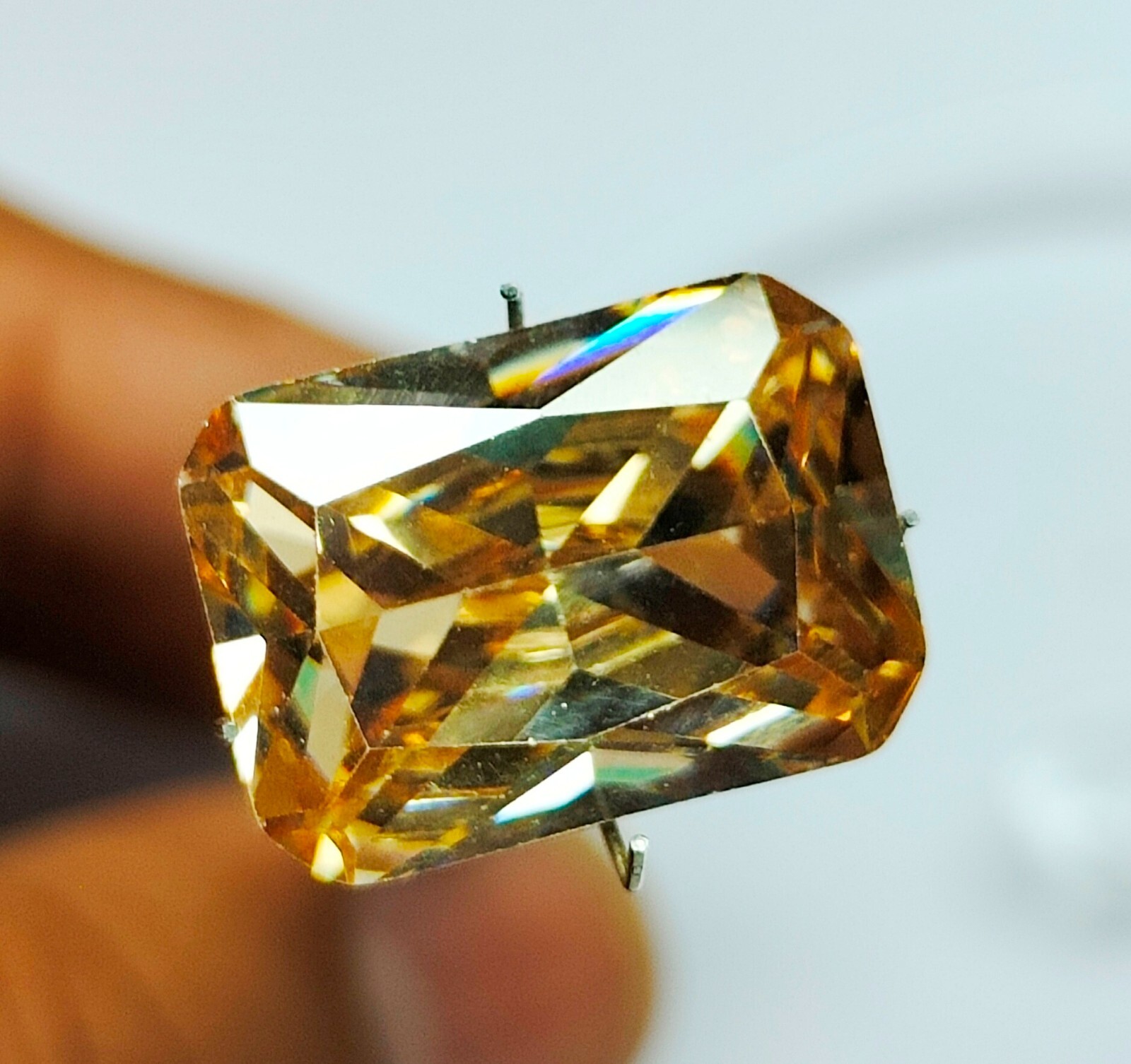 25 Cts 1 Pcs Natural Multi Zircon Emerald Cut Loose Gemstone Lot