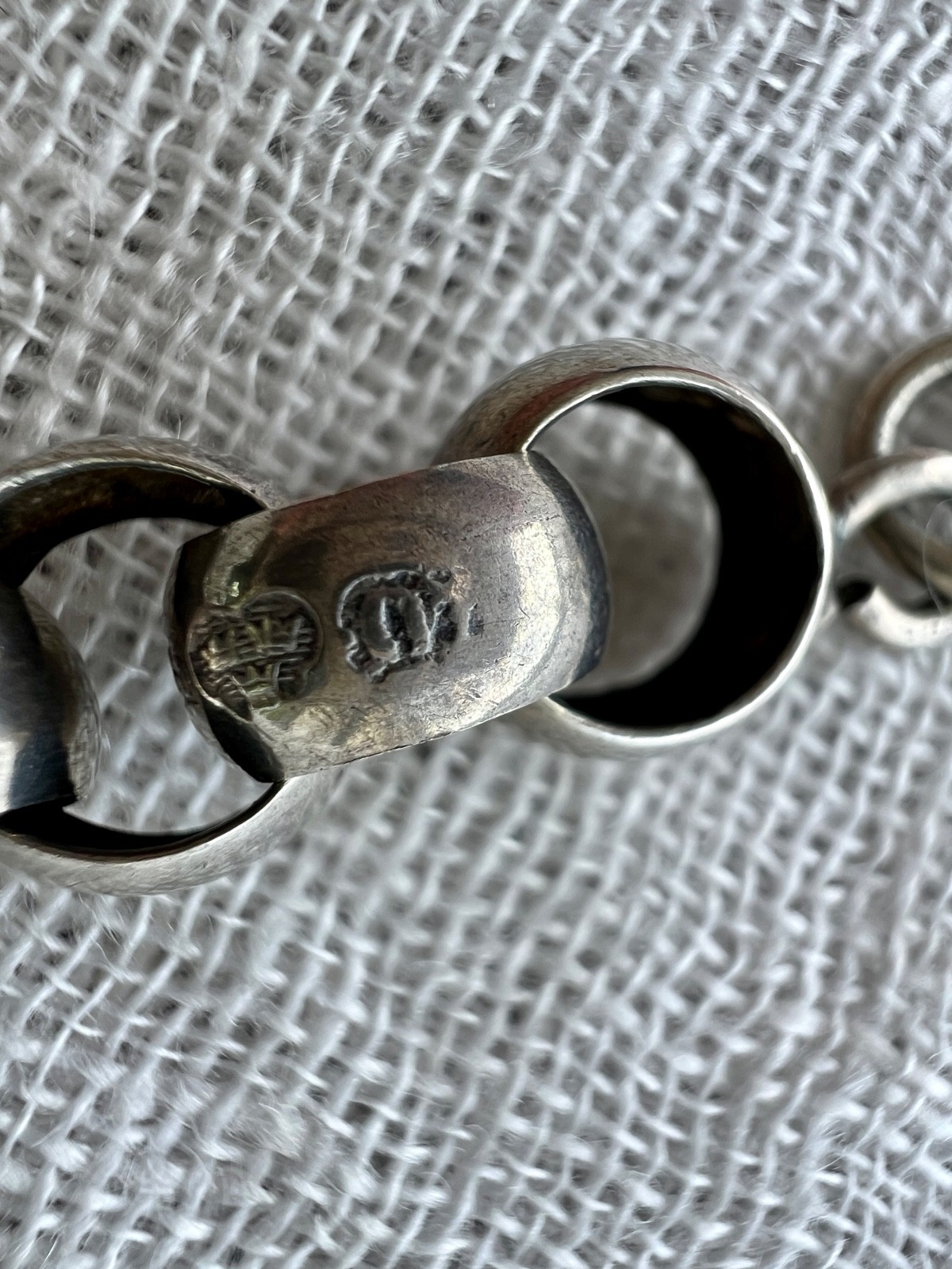 Antique Swedish Sterling Silver Belcher Watch Chain Shepherd Hook 13.5″
