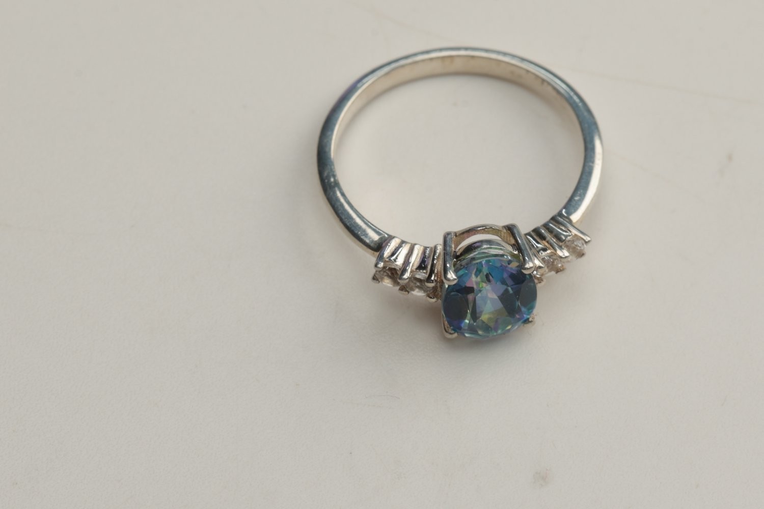 Sterling Silver Mystic Topaz Ring Size 4.75 Oval Iridescent 2023 Reproduction