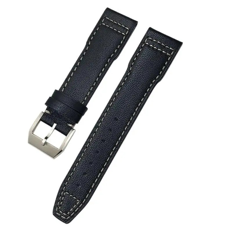 Soft Genuine Leather Watch Strap for IWC Pilot Portofino 20-22mm Dark Blue Band