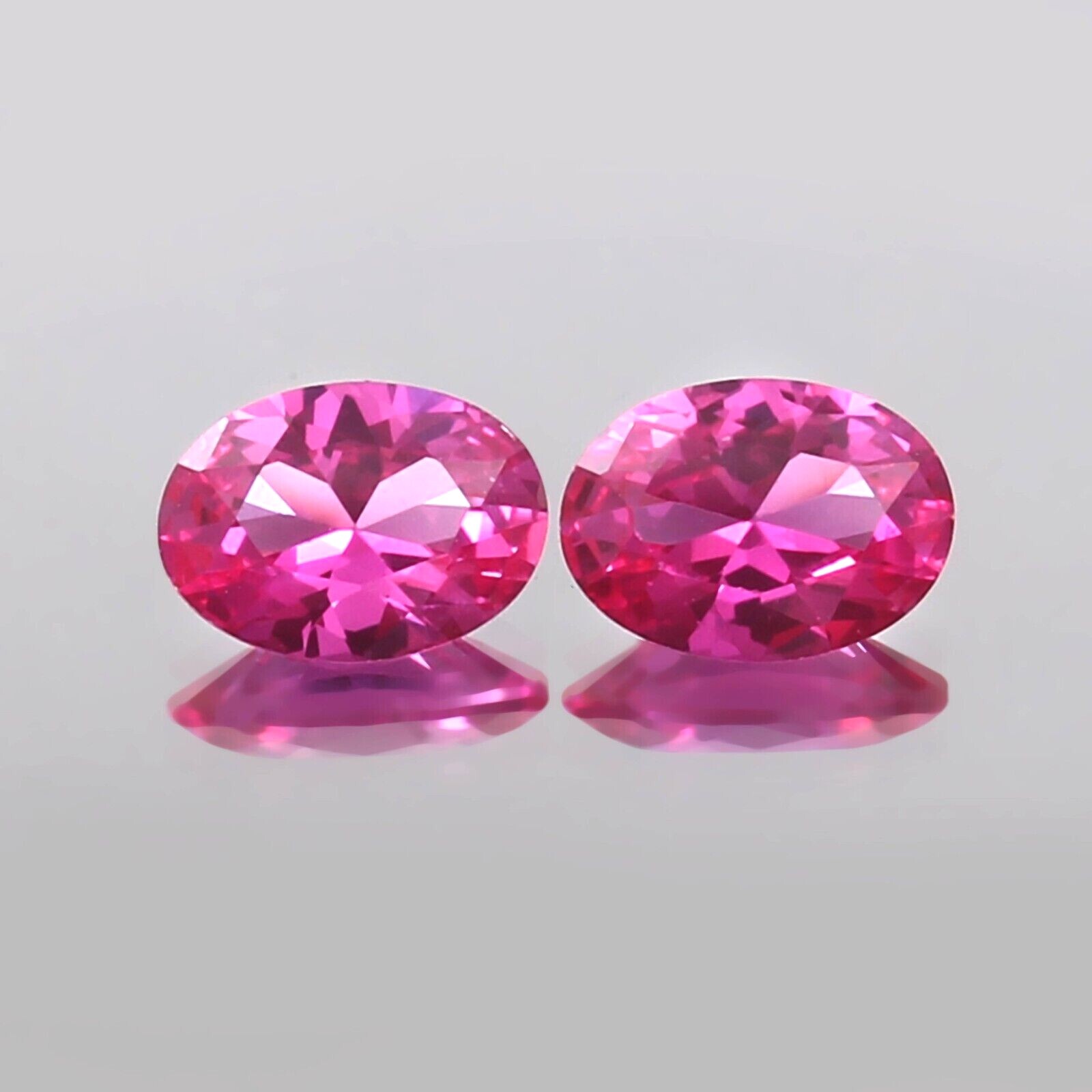 AAA 7×5 MM Natural Flawless Ceylon Pink Sapphire Loose Oval Gemstone Cut Pair