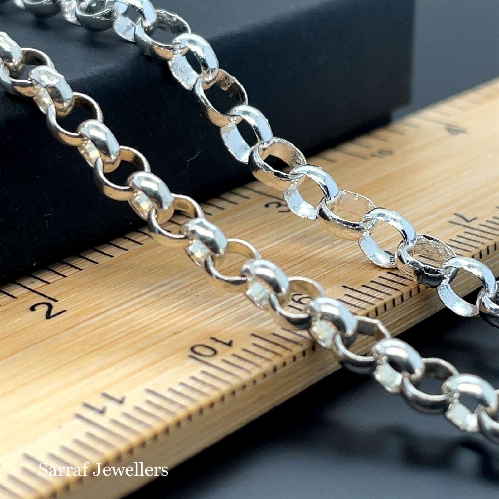 925 Sterling Silver Solid 4.5mm Rolo Belcher Chain Necklace 18″ 20″ 22″ 24″ 26″