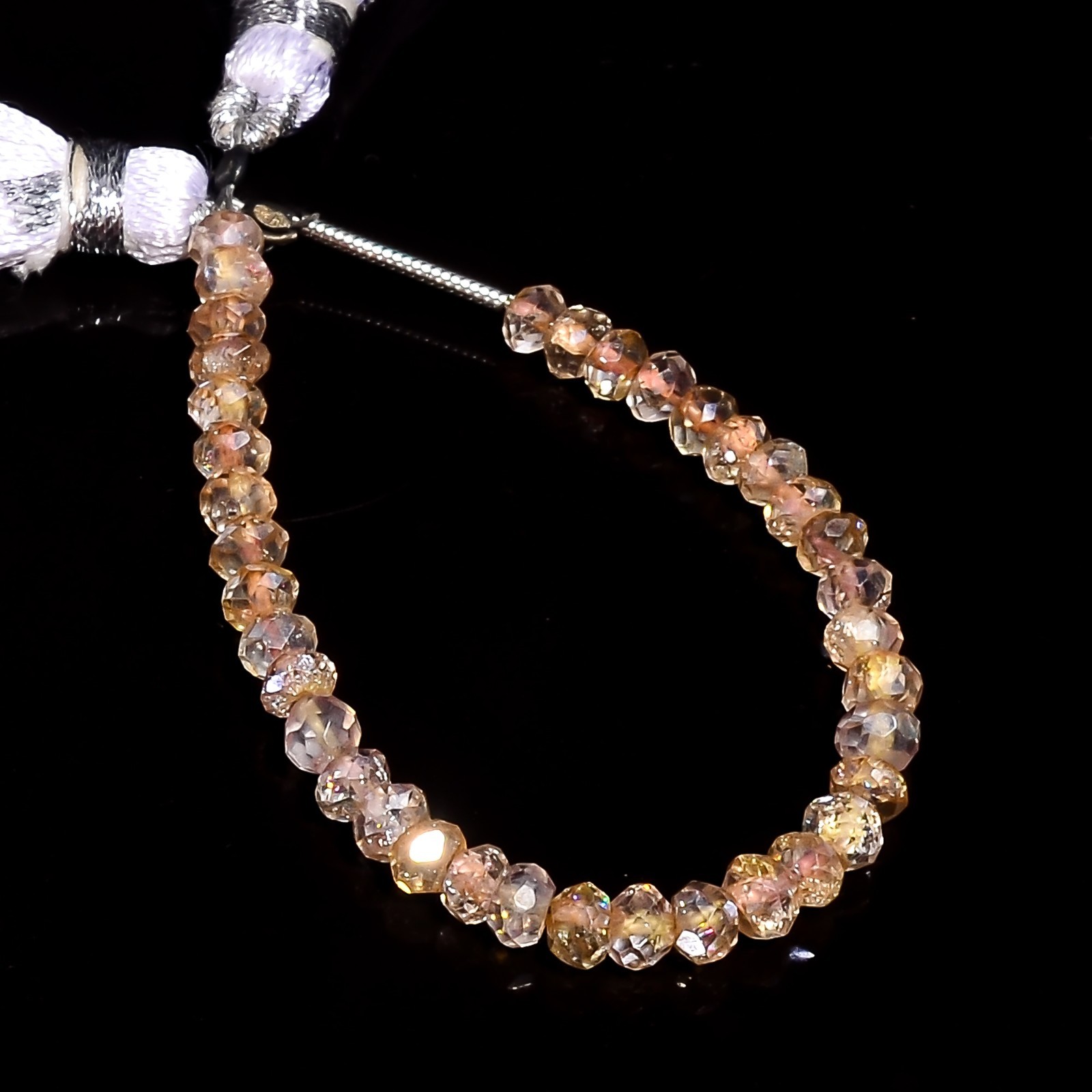 Yellow Quartz Gemstone Rondelle Shape Faceted Beads 4X4X3 mm Strand 4″ E-620