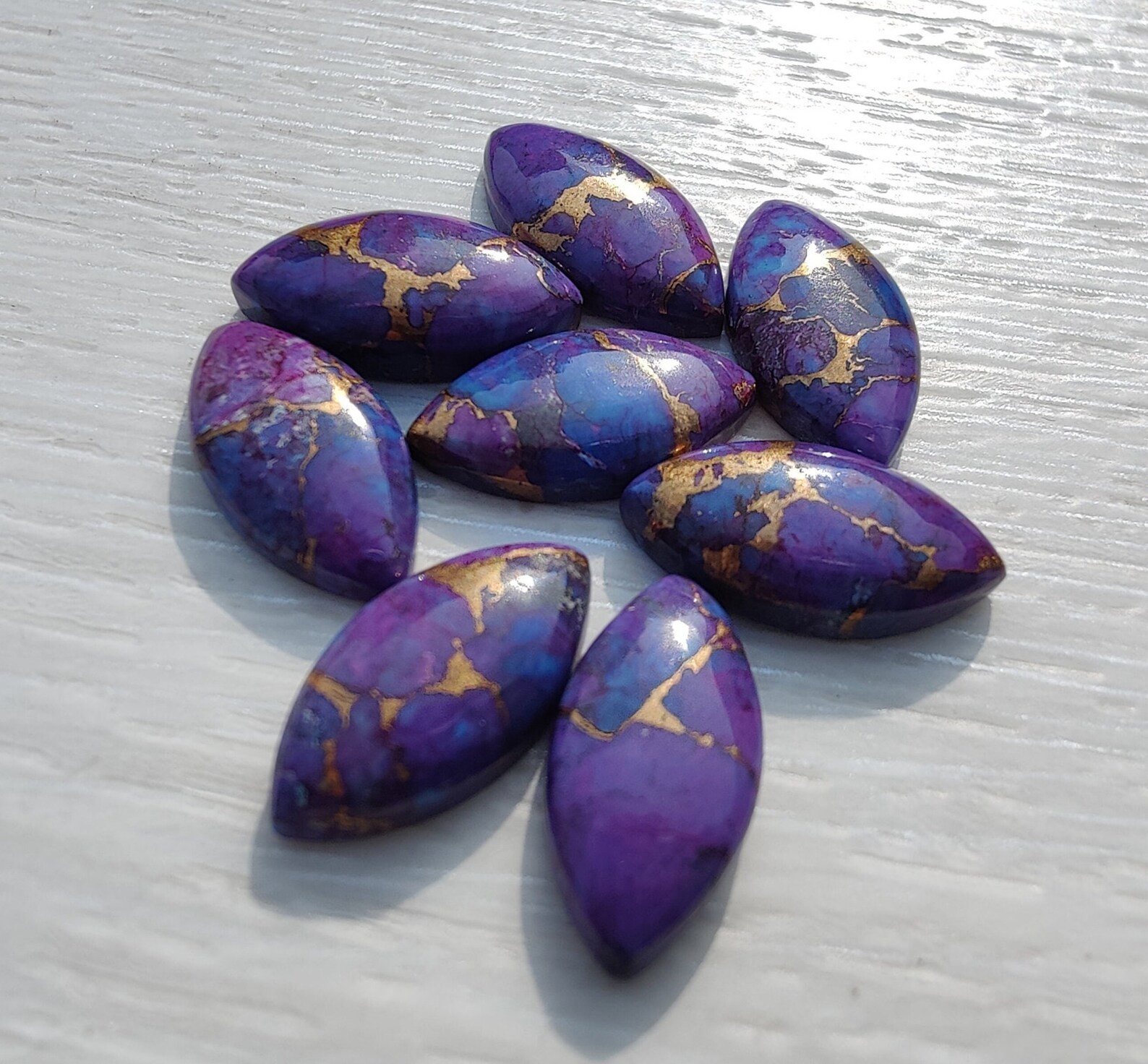 Natural Purple Copper Turquoise Marquise Cabochon 5x10mm To 12x24mm Gemstone