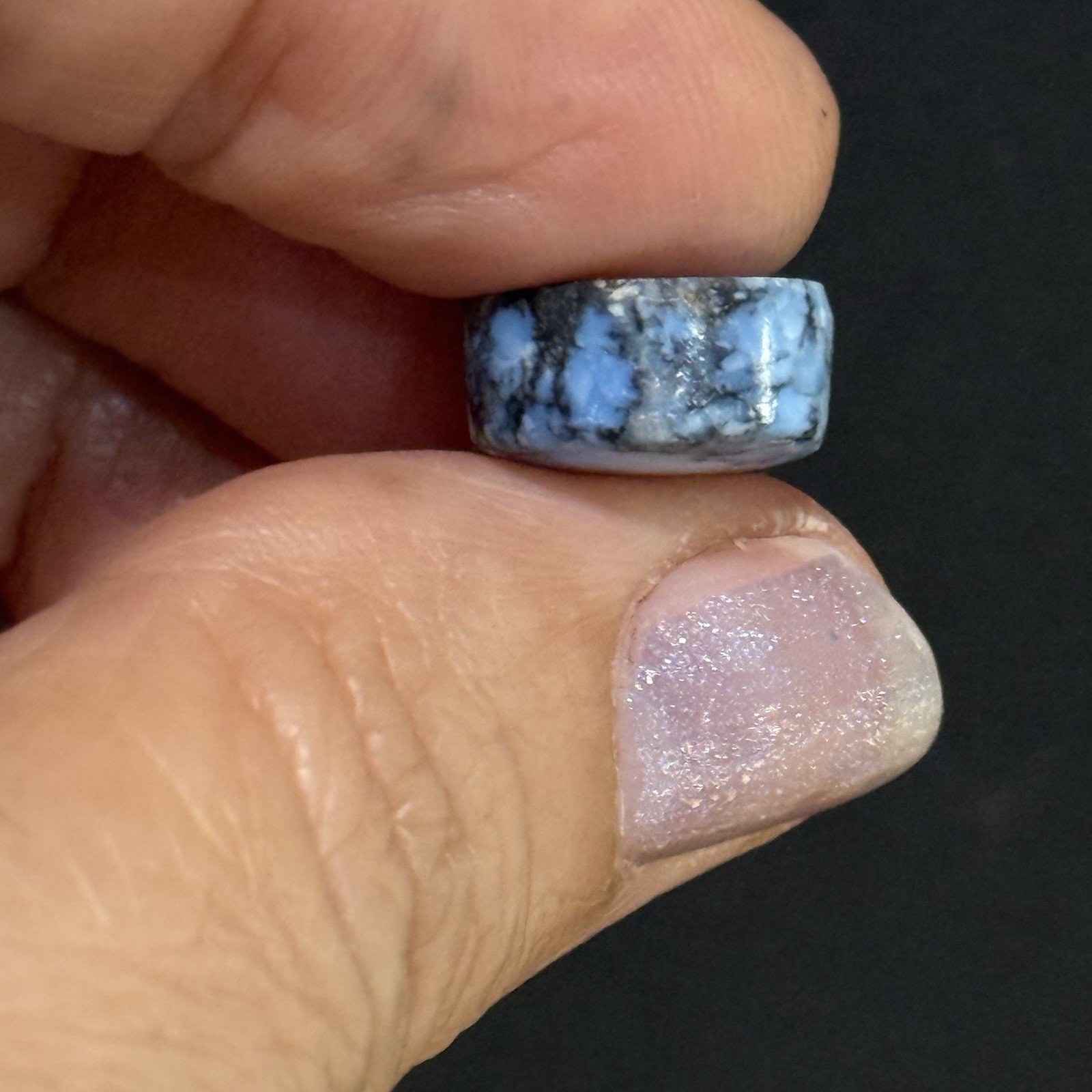 22.4ct 30.6×13.2x7mm White River Stone Lavender Opal Hubei Turquoise Cabochon