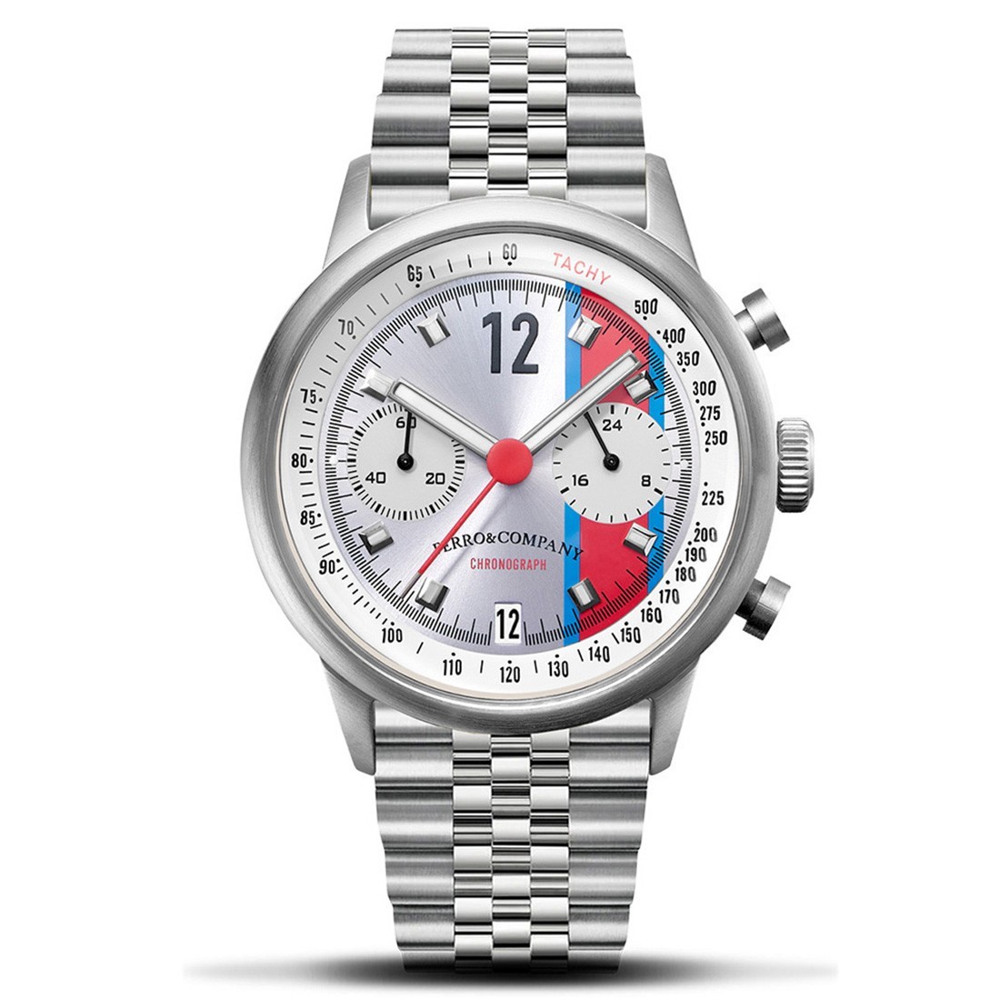 Ferro & Co. Race Master Chronograph Quartz Steel Red Blue Date Men’s Watch