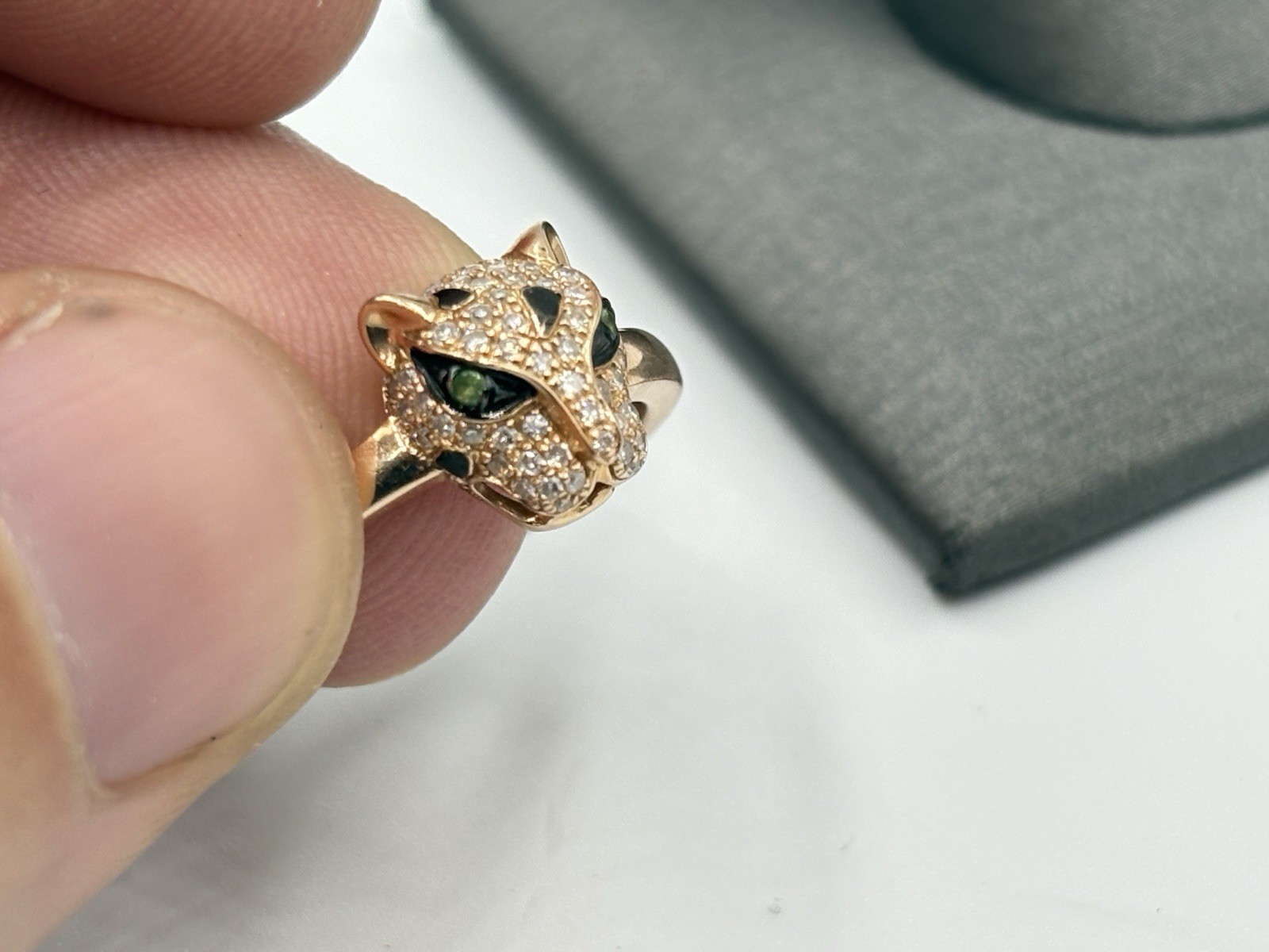 EFFY 14k Rose Gold Diamond Panther Ring