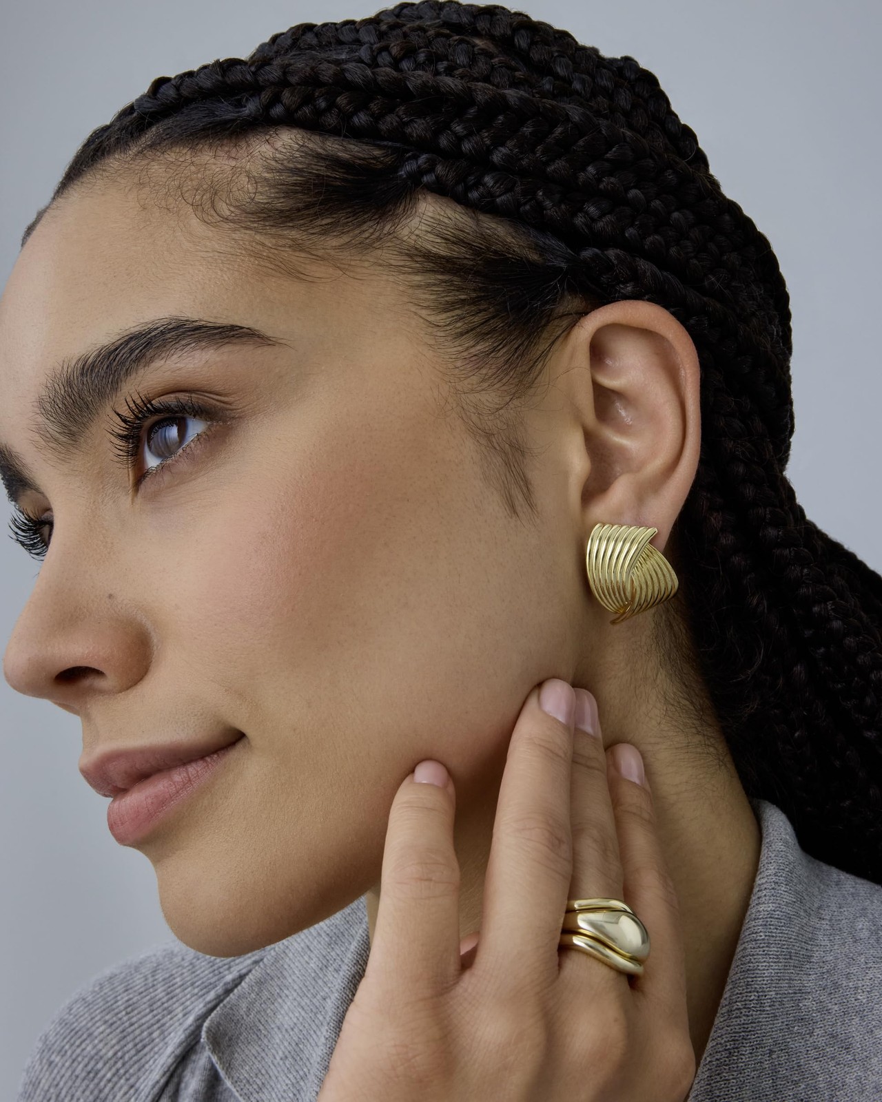 PAVOI 14K Yellow Gold Plated Chunky Vintage 25 millimeters,