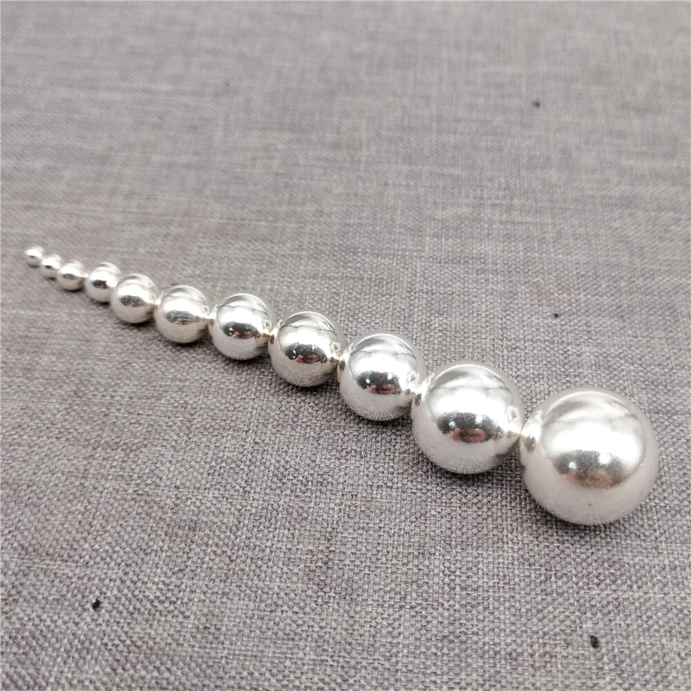 Sterling Silver Seamless Hollow or Solid No Hole Round Ball Beads 2mm to 12mm