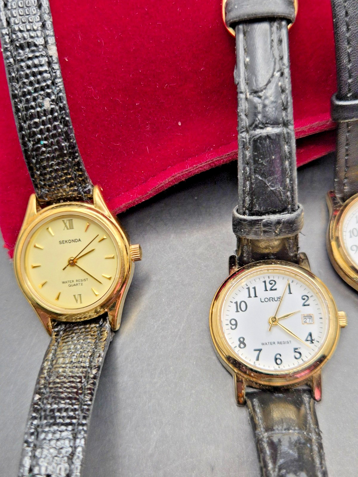 Job Lot Bundle 5x Vintage & Later Women’s Gold Tone Two Strap Watches-WORKING