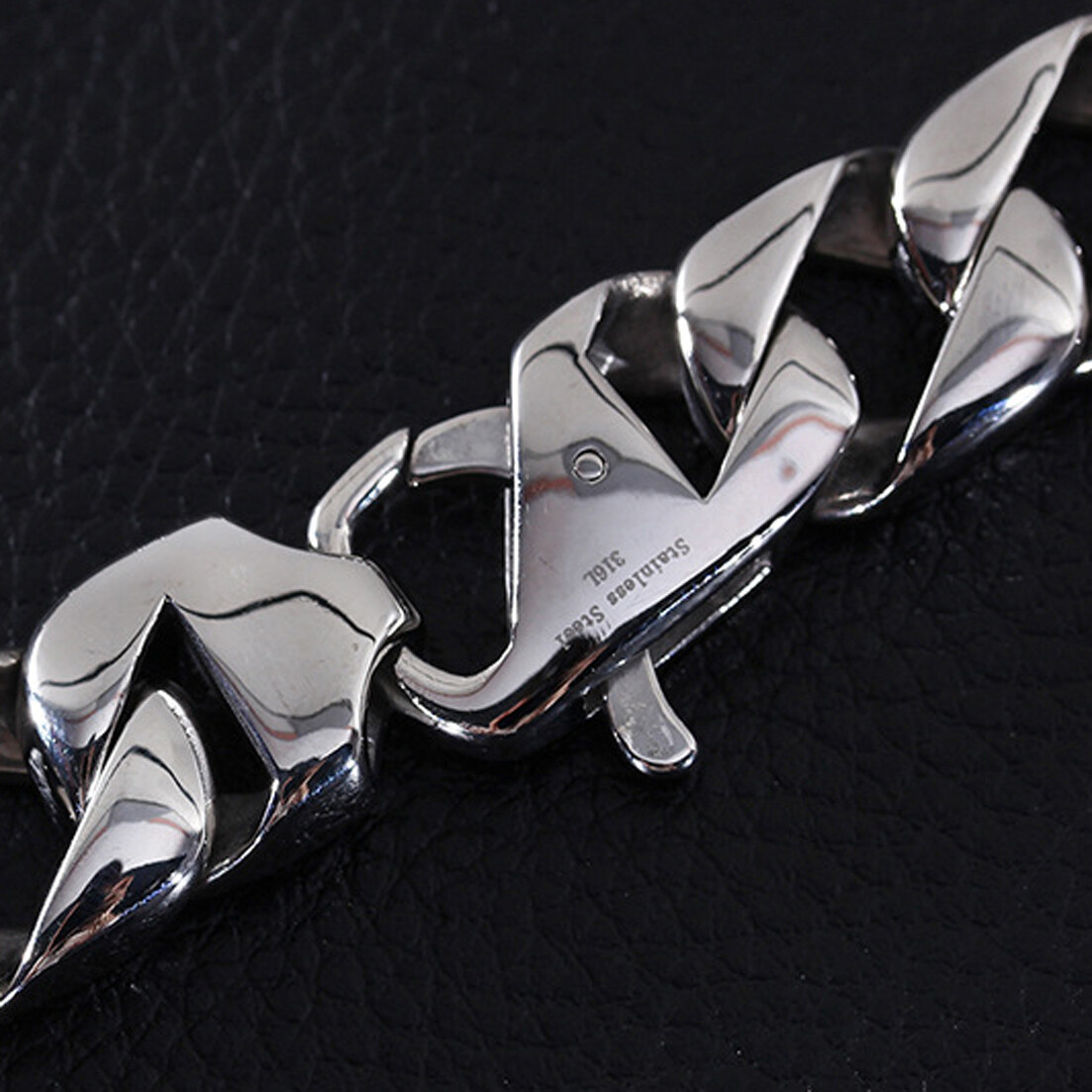 High Polished Mens Chain 316L Stainless Steel Curb Link Necklace Christmas Gift