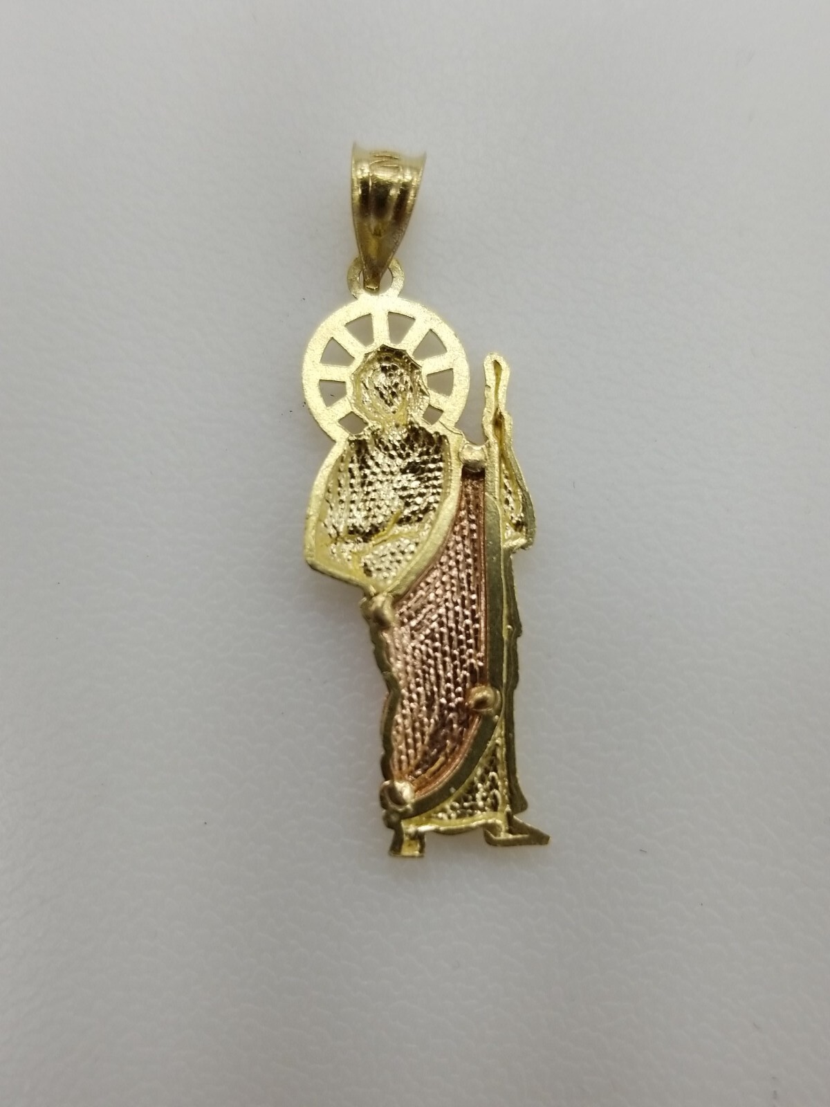 10KT Saint Jude Tri Gold Pendant Diamond Cut Brand New, 10KT Pendant, # 1.9G