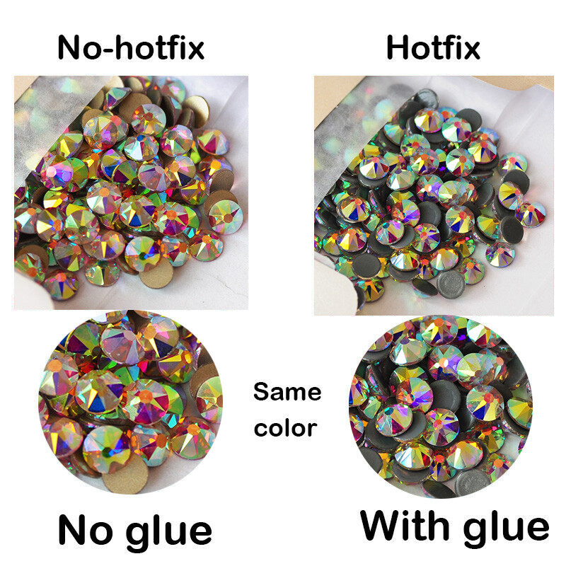 YANRUO AB Color NO Hotfix And Hotfix Rhinestone Needlework Strass 8 Big+8 Small
