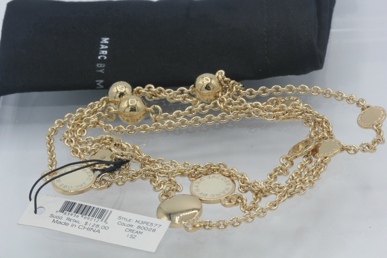 Marc by Marc Jacobs Women’s Natural Double Wrap Necklace 40 Inches msrp $128.00
