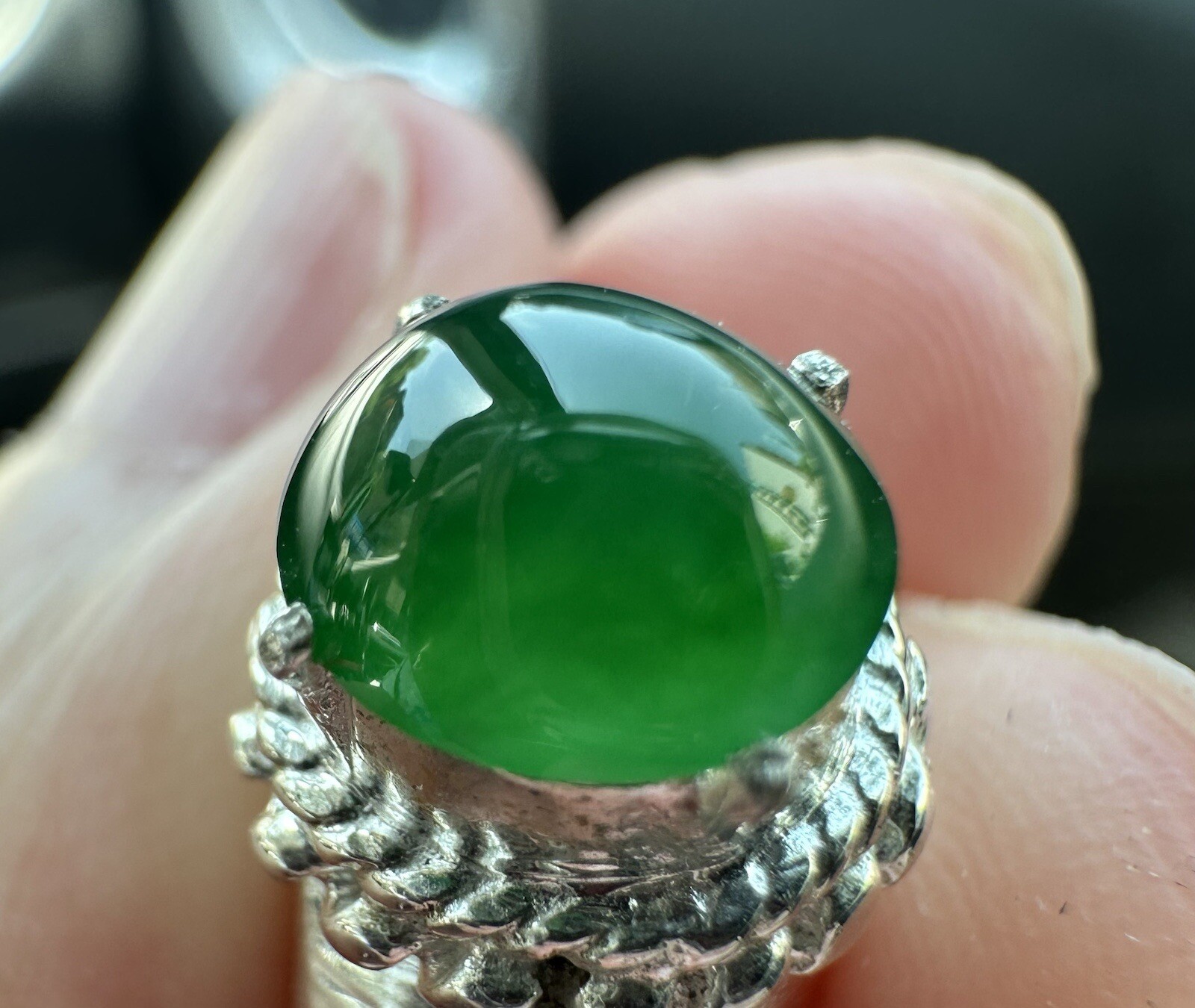 1.39CARET NATURAL BURMA JADEITE JADE TYPE A LOOSE GEMSTONE GREEN COLOR