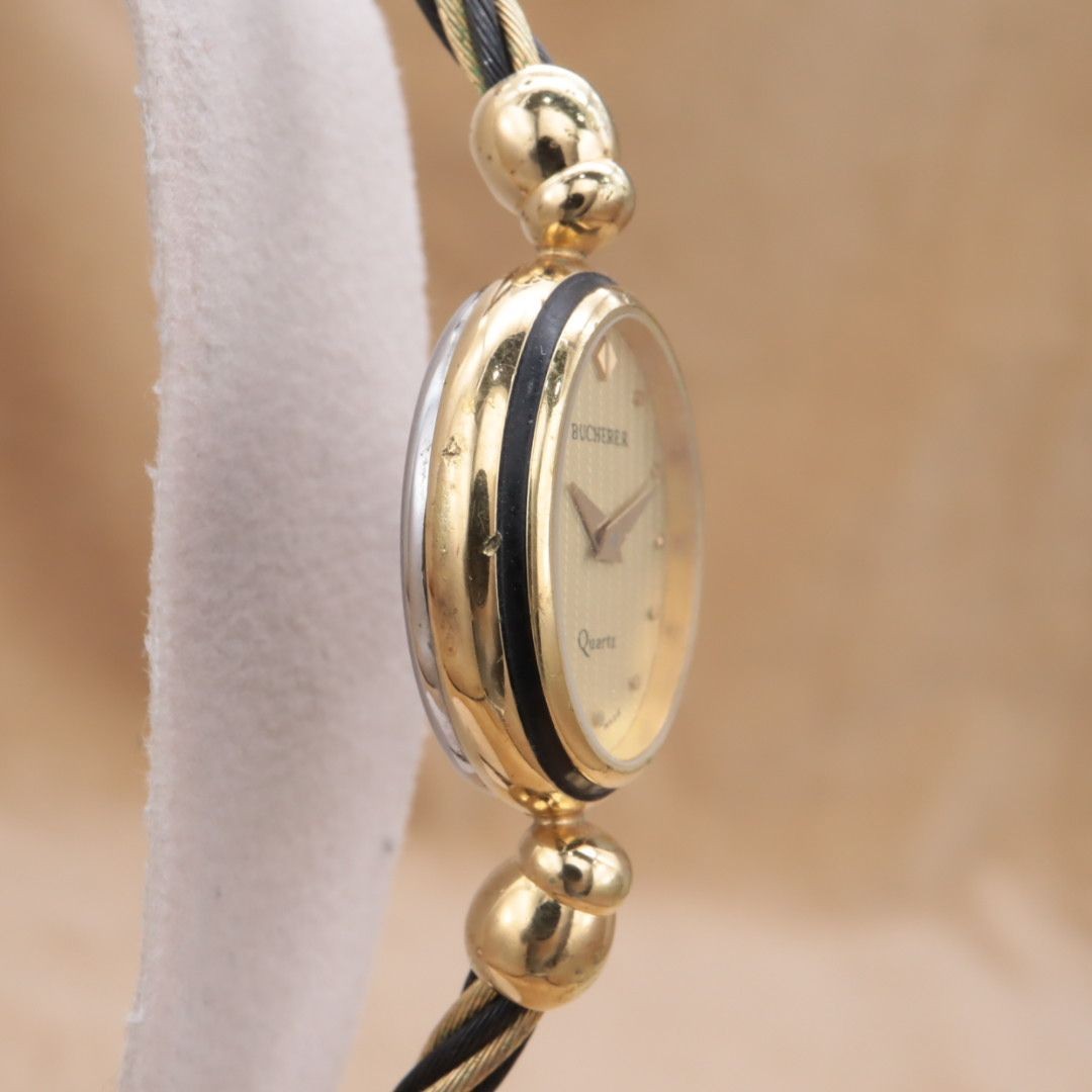 BUCHERER Oval GP Wire Dress Quartz Watch 17cm/6.69in Swiss Vintage BC