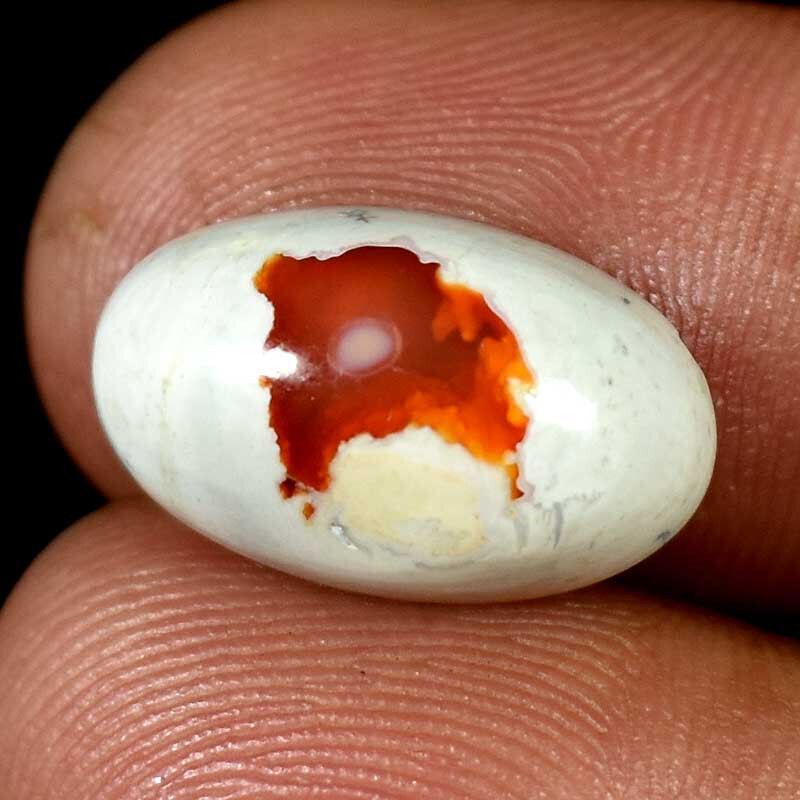 06.70Cts. Mexican Fire Opal 100% Natural Flashy Gemstone Oval Cabochon
