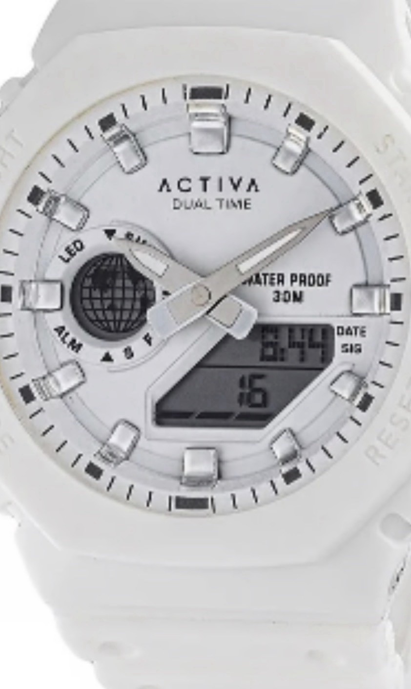 Invicta Activa Sonar ACW423-001 White Sport Watch Dual Time 45.5mm New with Box