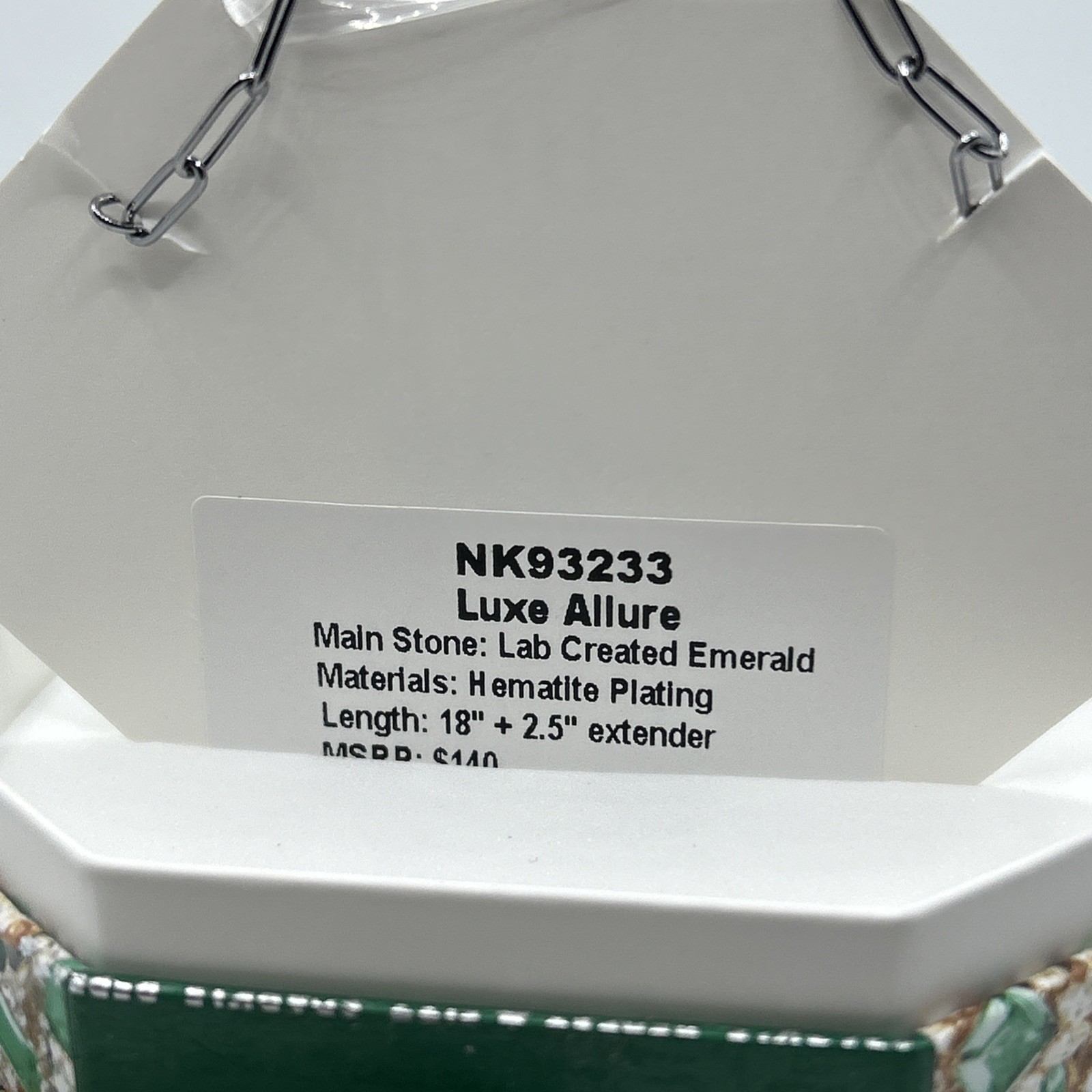 Bomb Party May 2025 Luxe Allure Necklace NK93233 Emerald On Hematite