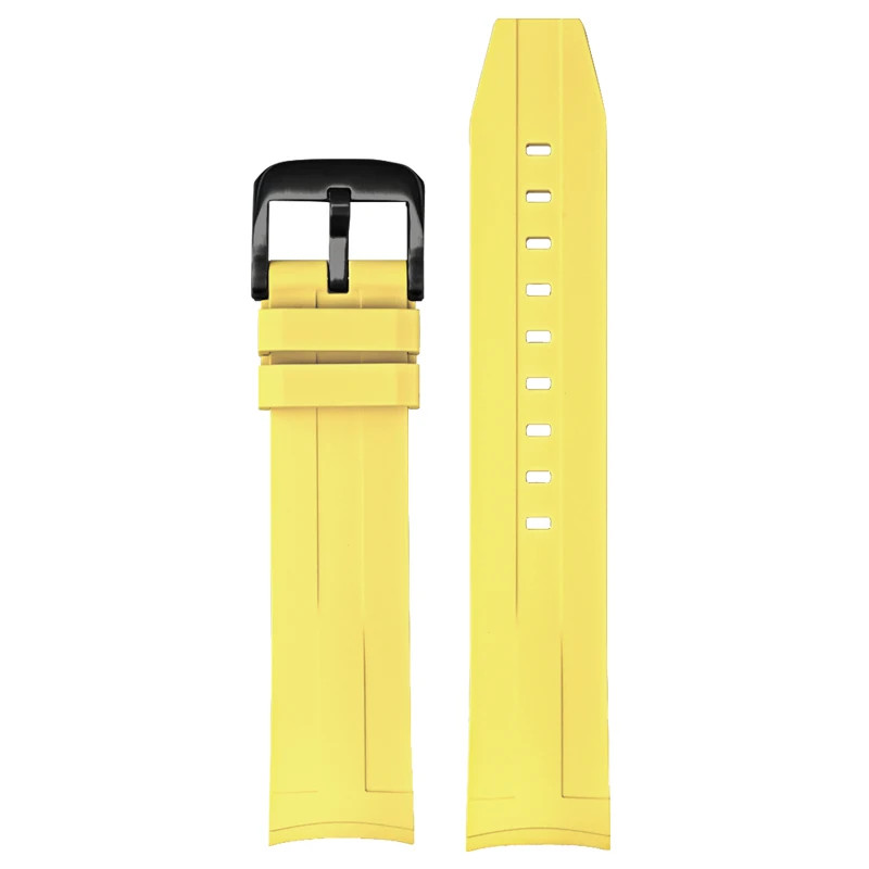 21mm Curved FKM Rubber Strap For Tissot Seastar T120 Soft Heat-Resistant Band