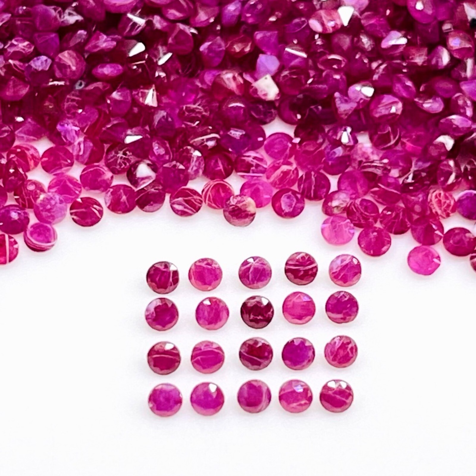 100 Pcs Natural Ruby 1.4mm Round Cut Rich Red Loose Gemstones Wholesale Lot