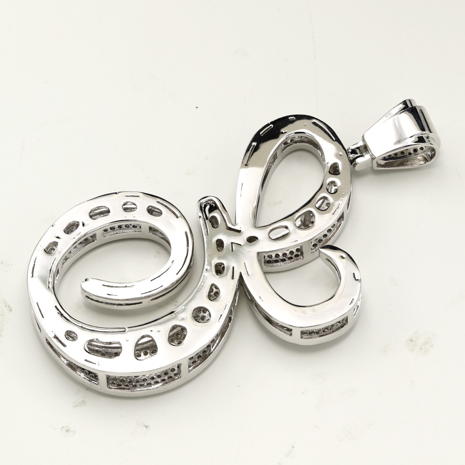 14K Gold Plated Cubic Zirconia Prong Pave Setting Man’s Initial Pendant