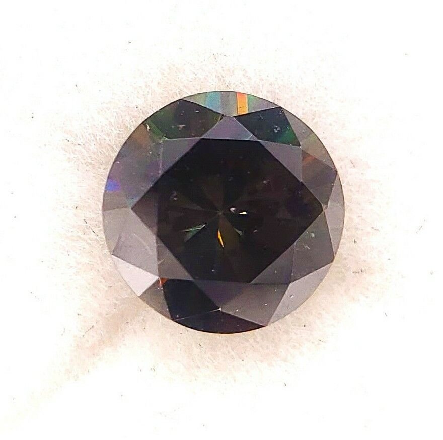 2.00 Carat Large Deep Blue Purple VS1 Round Brilliant Cut Lab Created Diamond