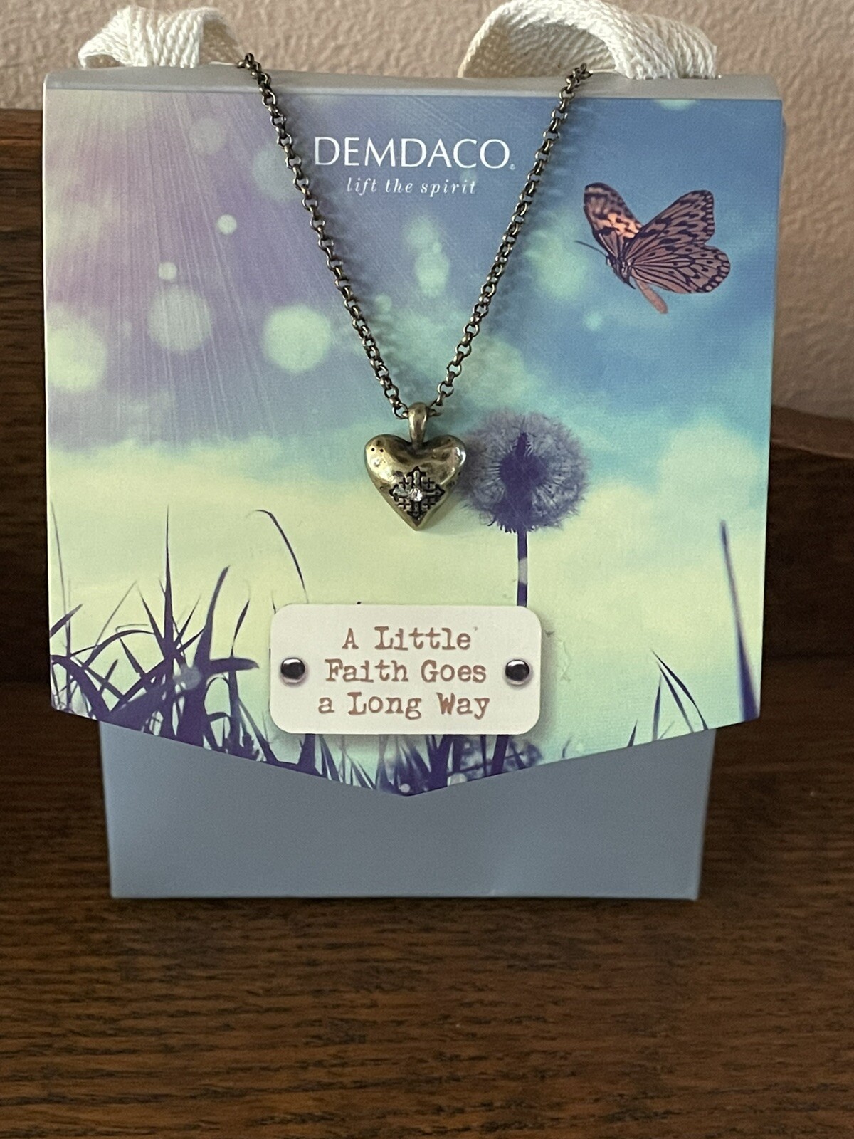NEW Demdaco Story Hearts Pendant “Faith” Gold Necklace Adjustable 18″ to 20″