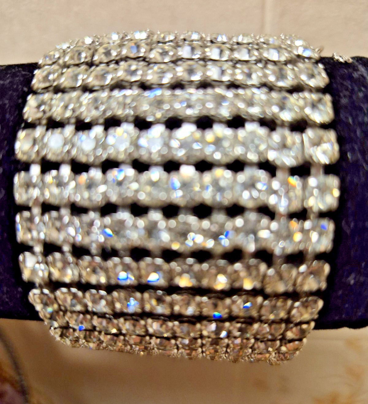 Weiss? 7 1/4 inch wide rhinestone sparkling crystal bracelet vintage