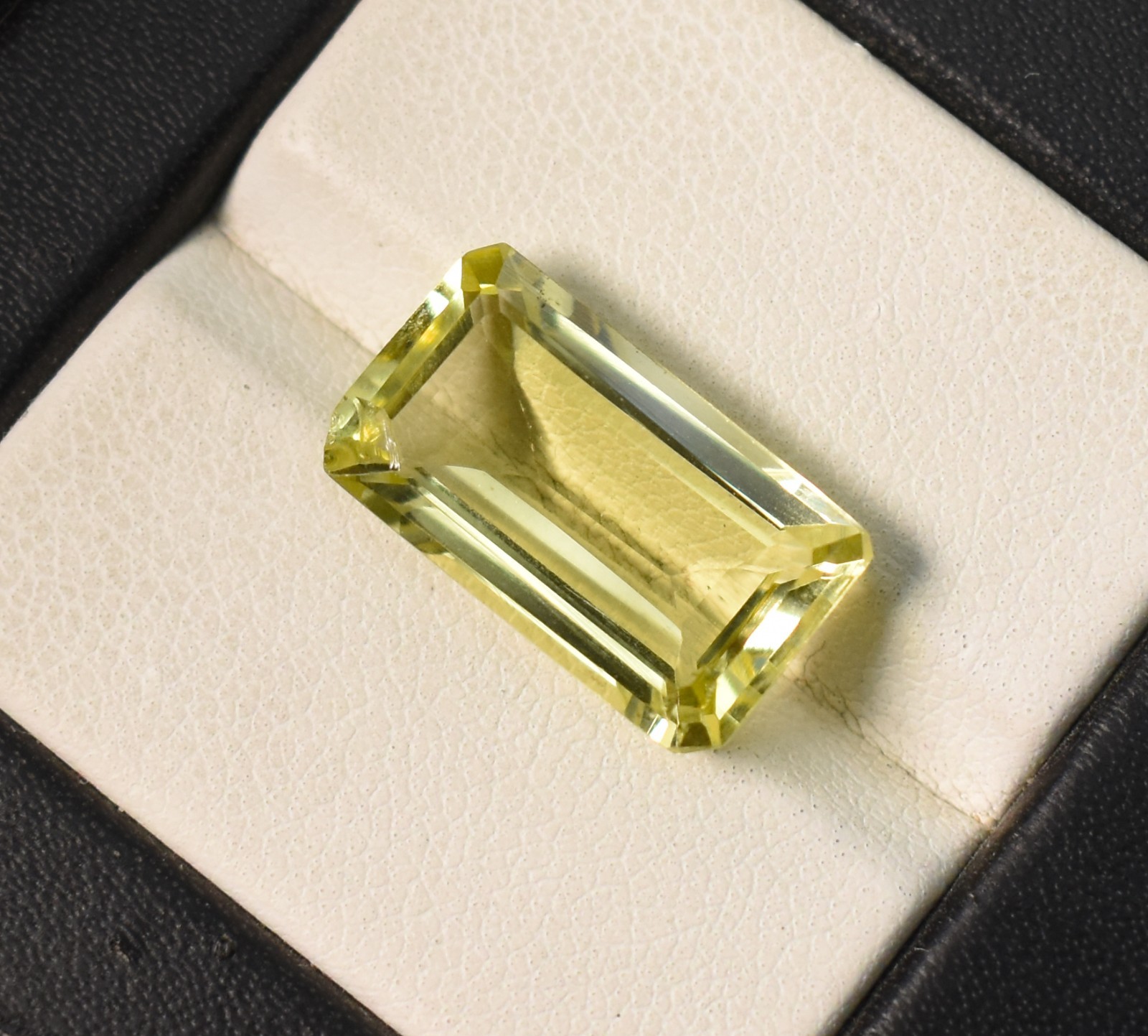 Natural Lemon Quartz Octagon Emerald Cut Gemstone 16.5X9.5X6 MM 7.15 Cts