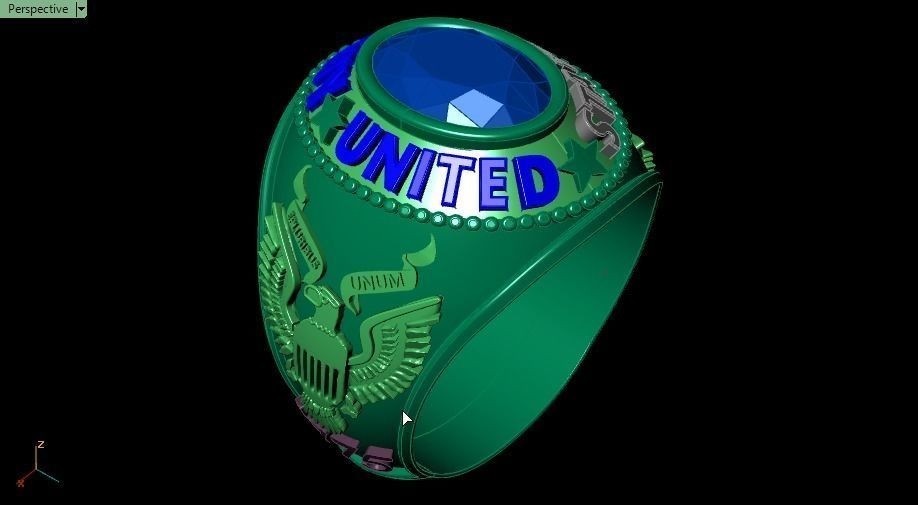 Men’s United States Army Eagle Gothic Punk 925 Sterling Silver Statement Rings