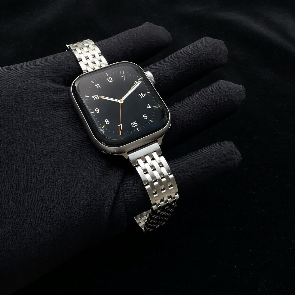 Women Thin 7 Link 316 Stainless Steel Watch Strap Compatible for Apple Watch