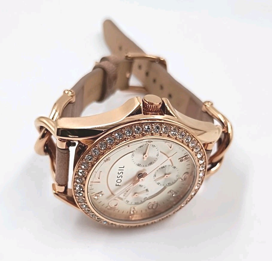 Fossil Riley Watch Women’s 38mm Silver Dial Rose Gold Tone – (Z3-B17)