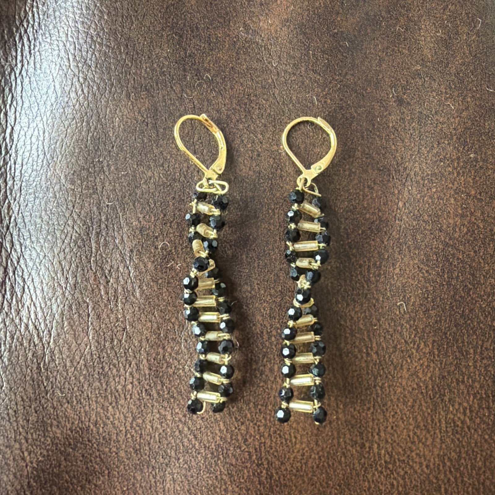 DNA Double Helix Science Dangle Earrings