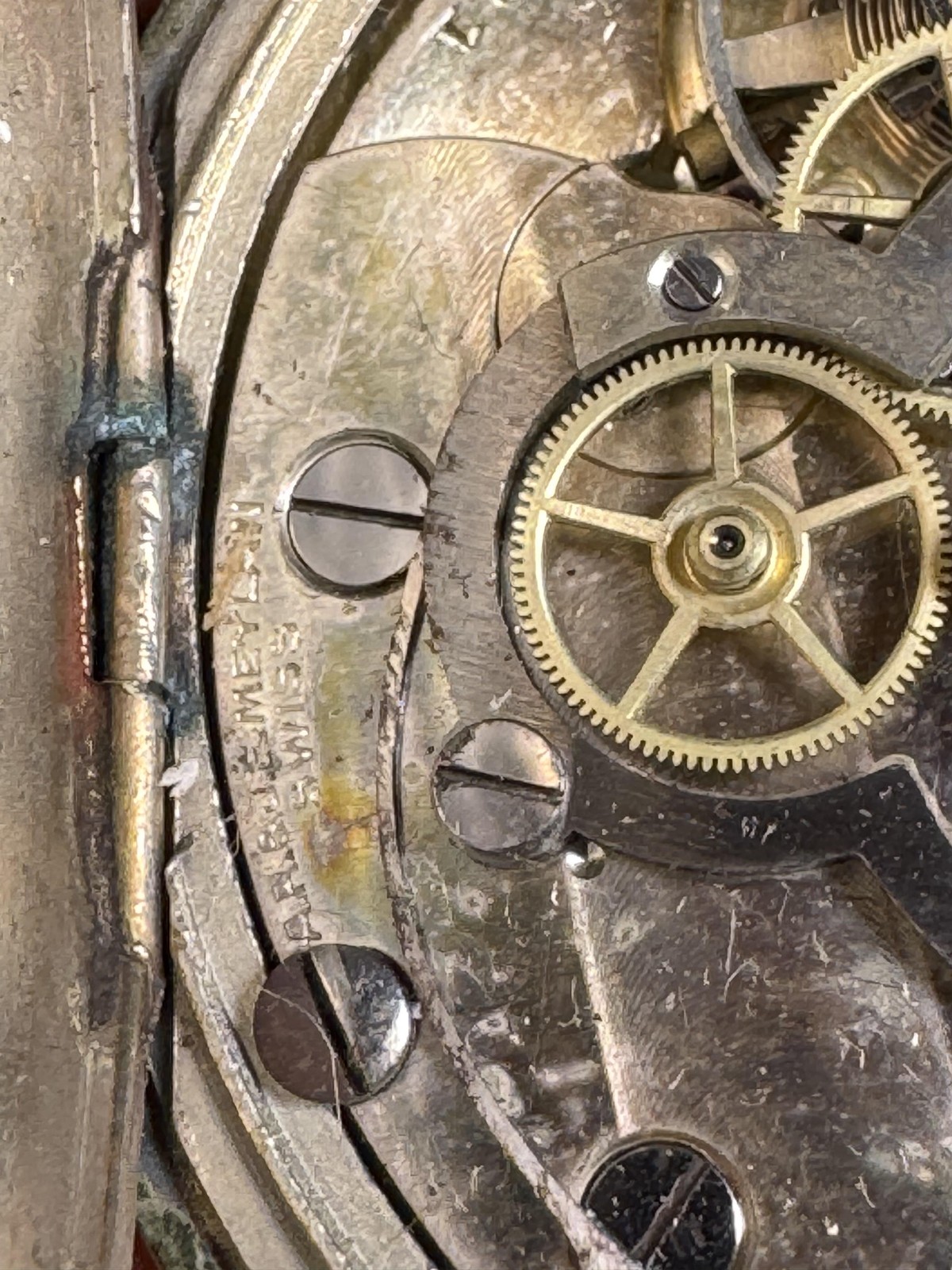 Vintage A.R. & J.E. Meylan Bureau Of Ordnance Pocket Chronograph Swiss Parts