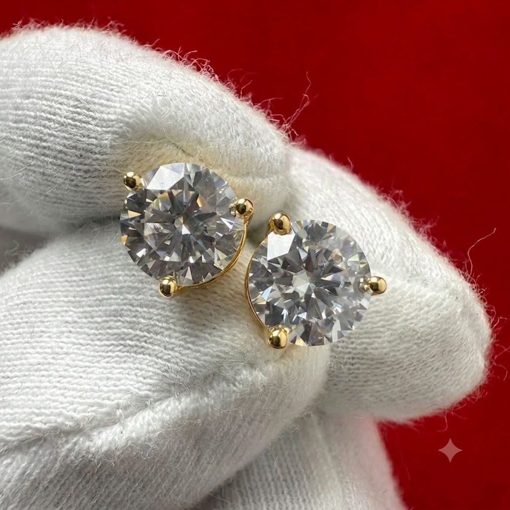 1.50CT Round Natural Diamond Martini Stud Earrings 14k Yellow Gold FLASH DEAL