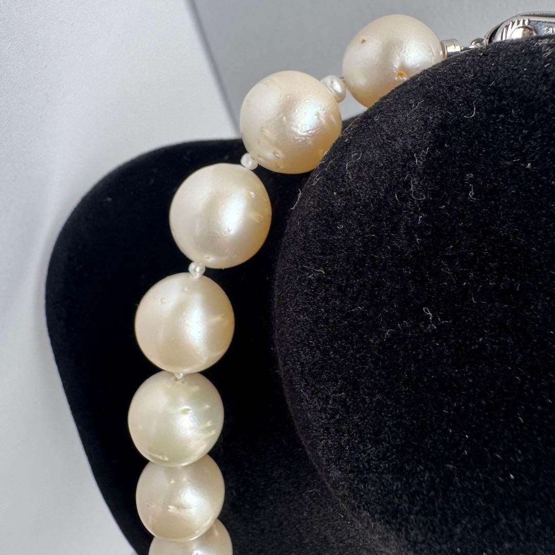 Illusionary 11-15.2mm South Sea White Pearl Necklace Round From Japan