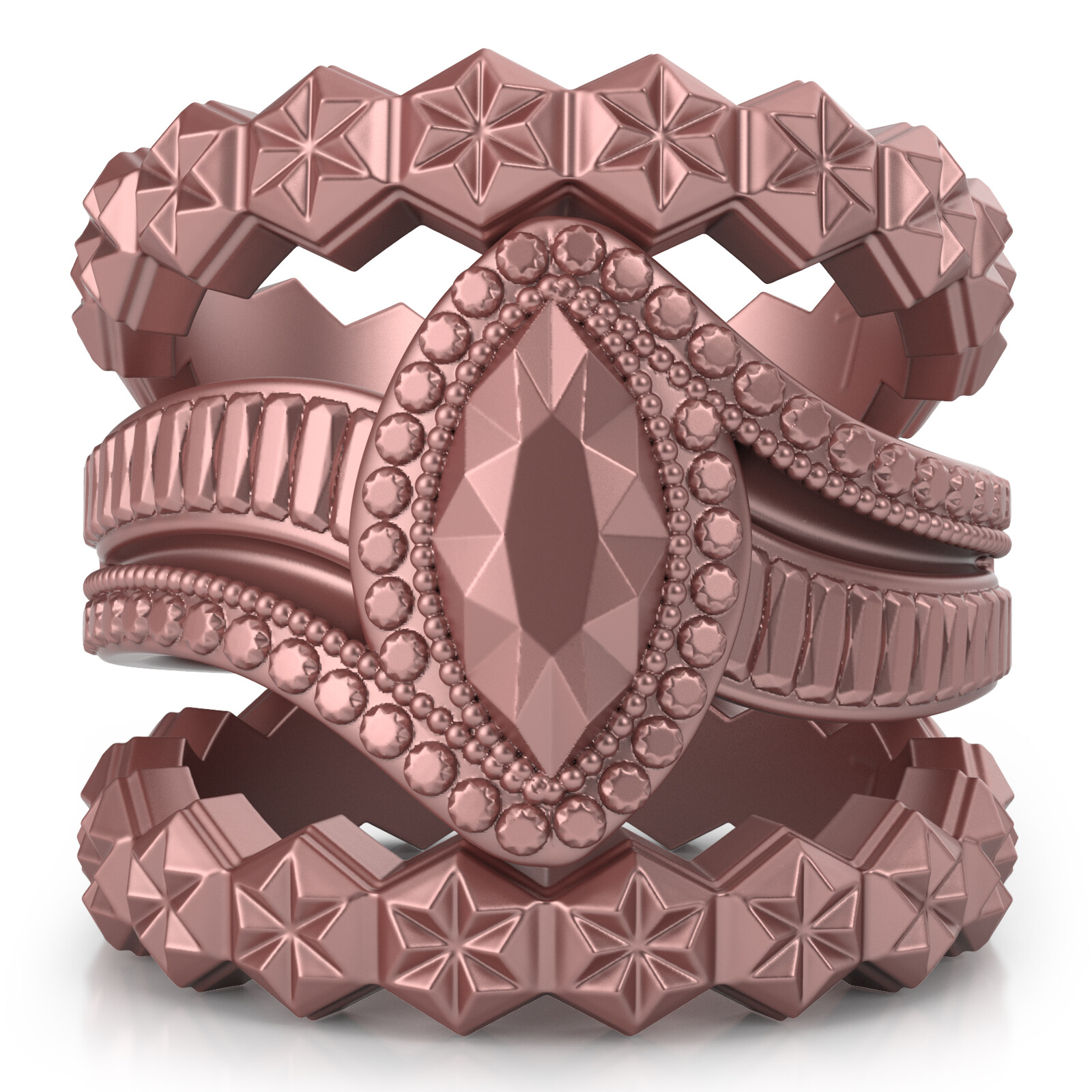 Rinfit Silicone Wedding Rings for Women. Marquise Stackable 3 Rubber Rings Set