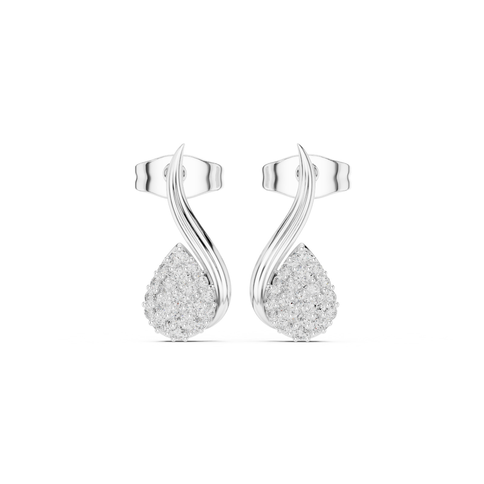 Natural Certified VVS1 D Diamond Feminine Dangle Drop Earrings 14k Gold Over
