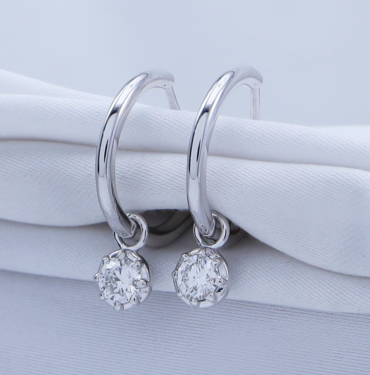 3/7 Ct Lab Grown Diamond Drop Dangle Hoop Earrings 925 Sterling Silver