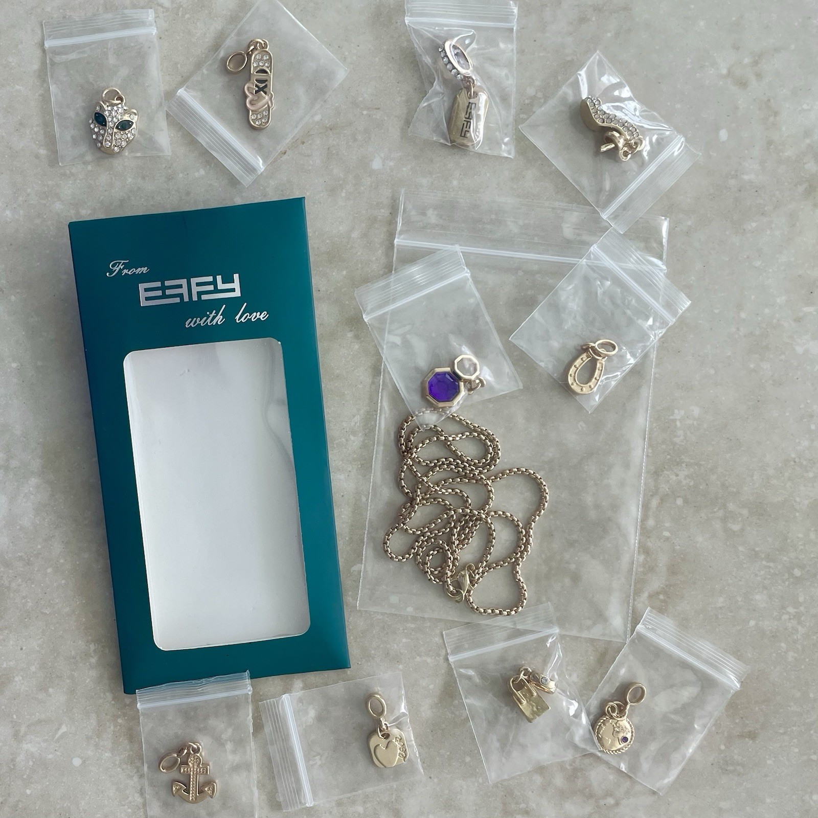 EFFY WITH LOVE AMULET OF ADVENTURE CRUISE NECLACE 24″ & 11 CHARMS PENDANTS NEW