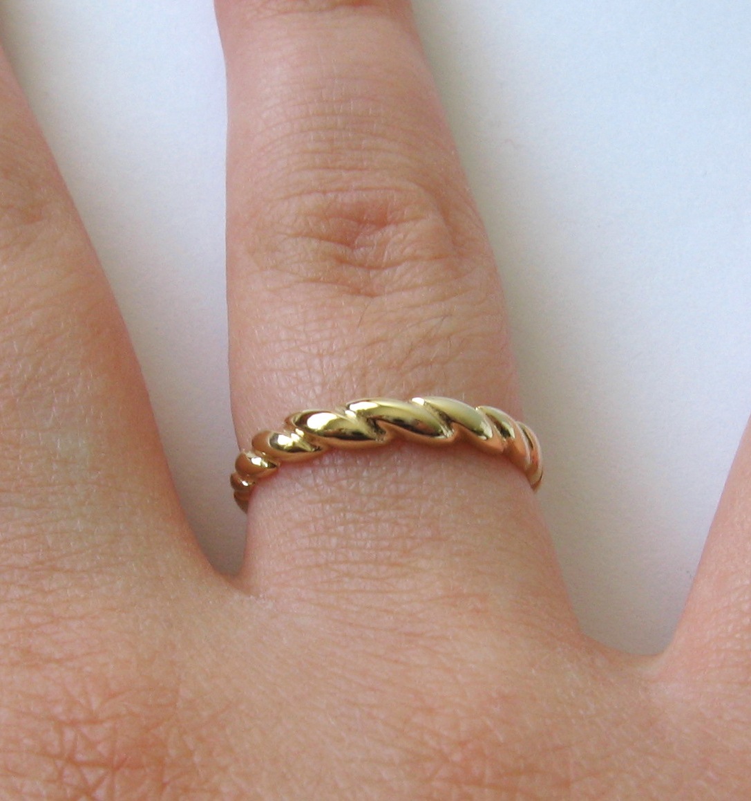 GENUINE 9ct 9K SOLID YELLOW GOLD TWIST DRESS RING