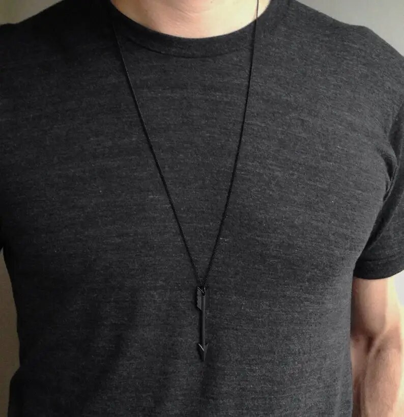 Fashion Jewelry Gold Silver Or Black Arrow Pendant Long Necklace 522