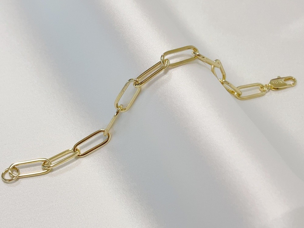10k Yellow Gold 10.5mm Paperclip Chain Cable Link Rolo Bracelet Womens Mens 8″