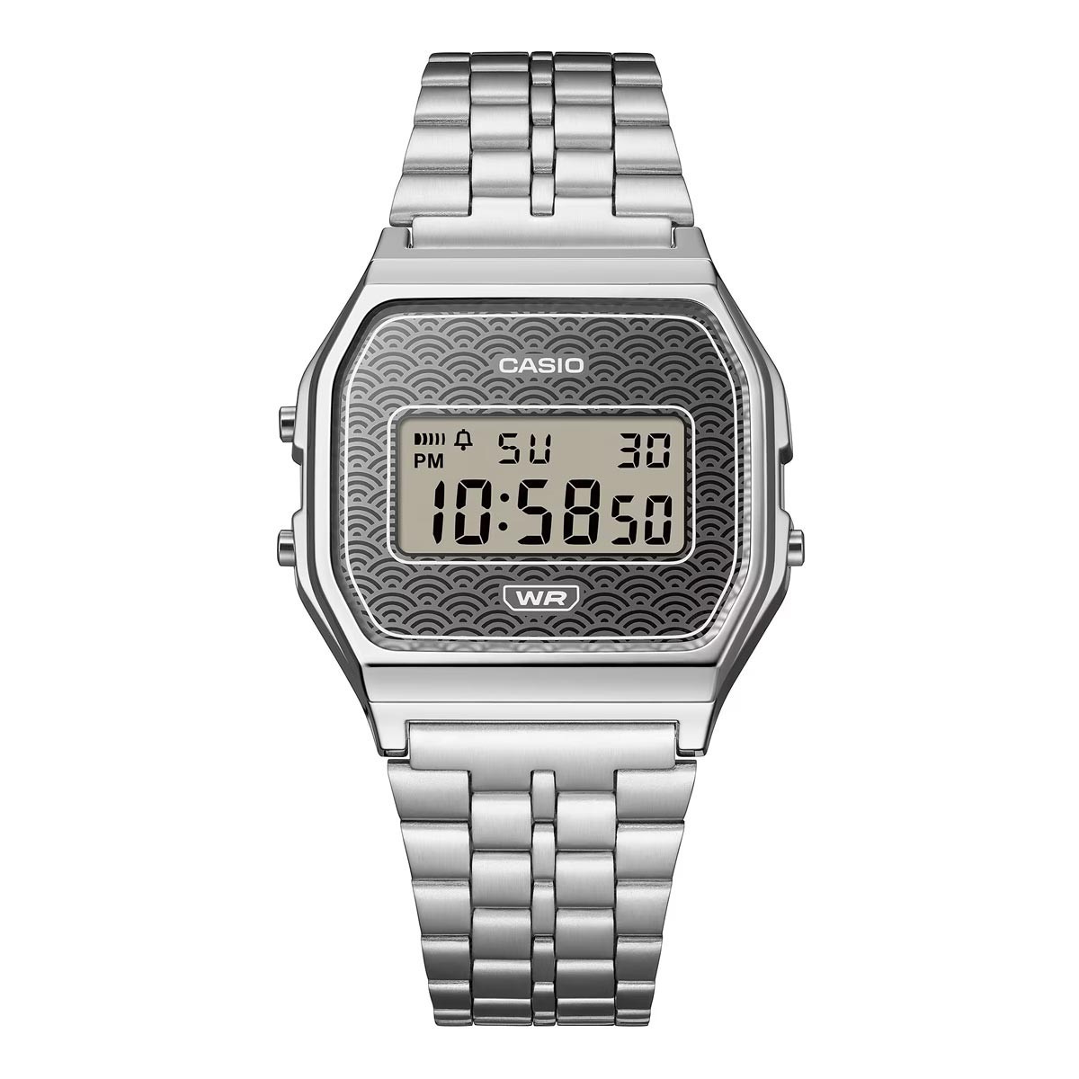 Casio Vintage Seigaiha Pattern Japan Made Grey Limited Edition Watch A159WEVJ-7